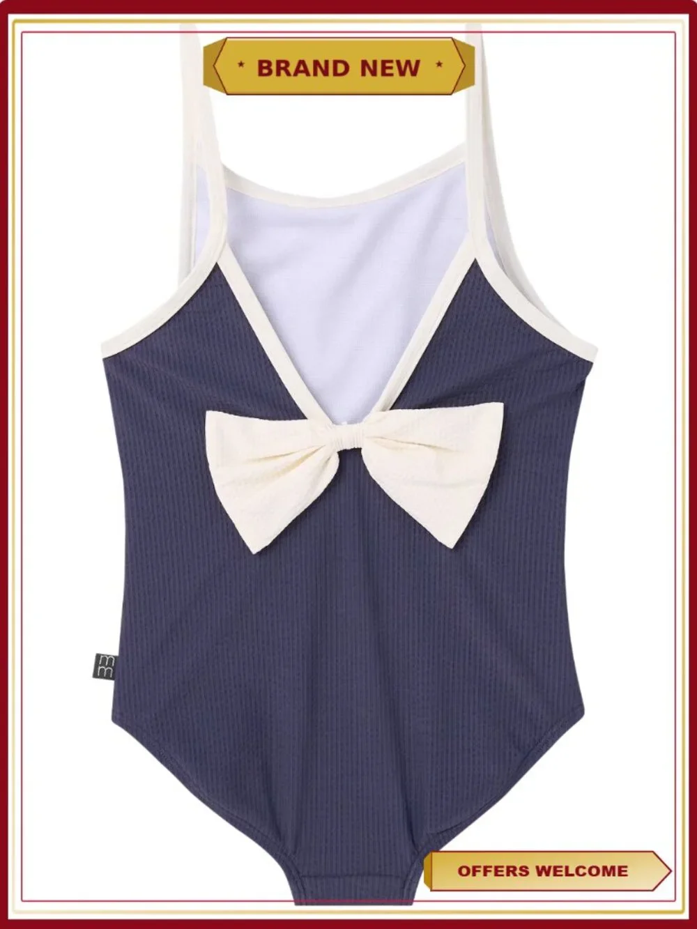 Baby Girl One-Piece Swimsuit with Bow - UPF 50+